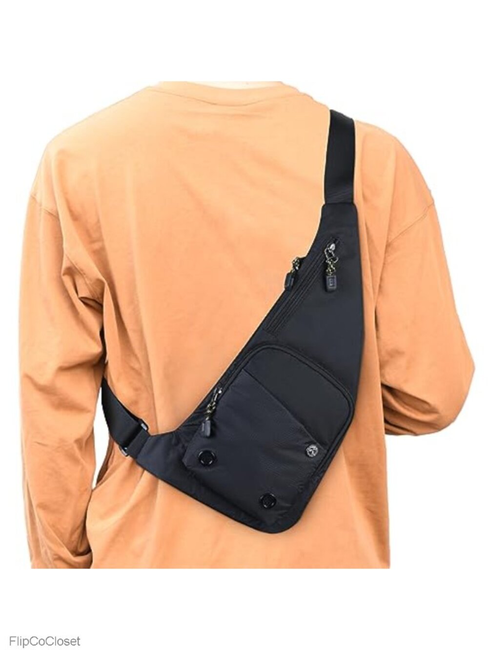 Water-Resist Nylon Sling Bag Crossbody Chest Backpack Slim Shoulder Bag Travel